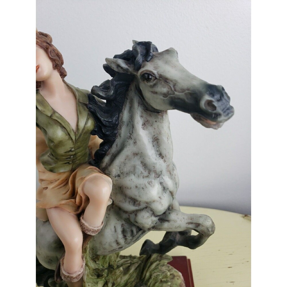 LARGE The PEGGY COLLECTION Lady Woman Riding Horse Statue Figurine 13 1/2" Tall - Picture 3 of 12